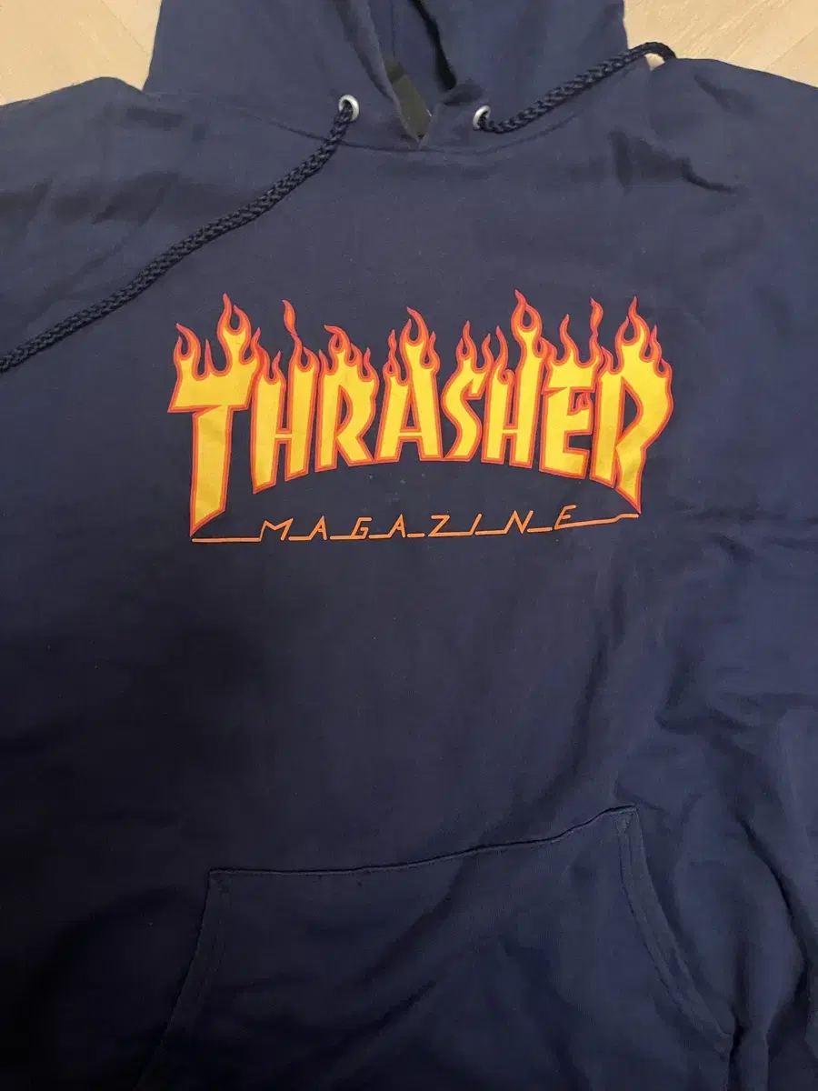 쓰래셔thrasher 네이비 후드티 xl